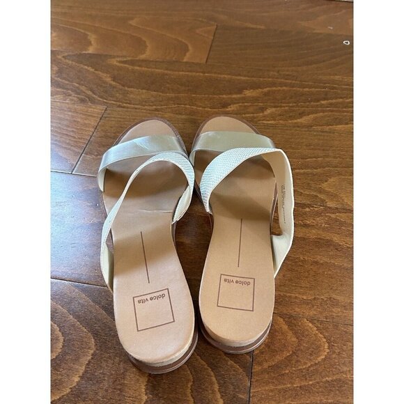 Dolce Vita Womens Silver 2 Strap Accent Flats Sandals Open Toe Size 11 M - Picture 5 of 6